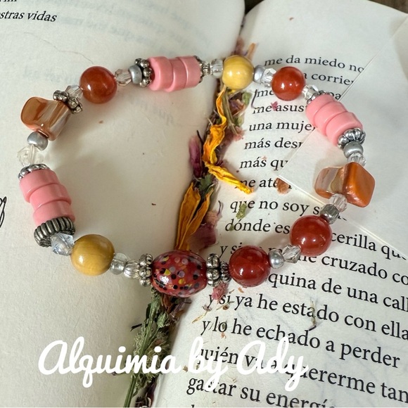 Carnelian colorful maximalist beaded bracelet - Picture 1 of 1